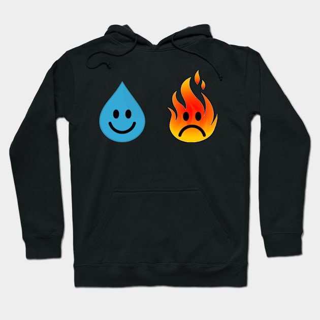 Water N Fire smile and sad Hoodie by YellowLion